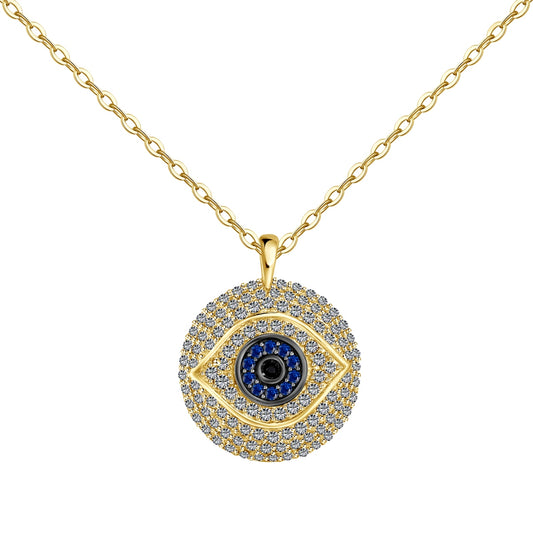 Leora evil eye gold pendant