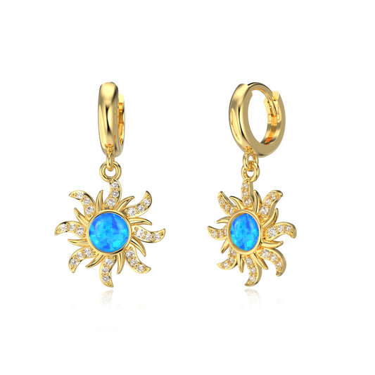 Nivara blue opal sun drop earring
