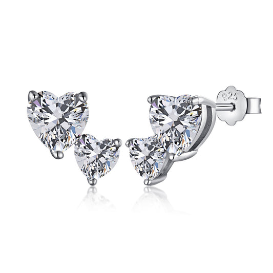 Vesphira double hearts clip earring