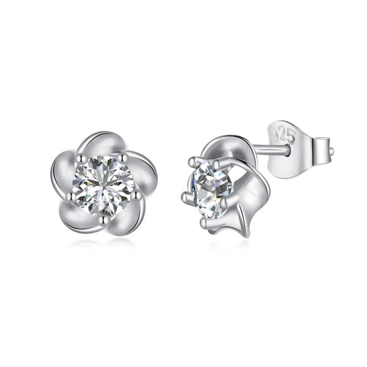 Aenara crystal flower studs-OrifineJewels
