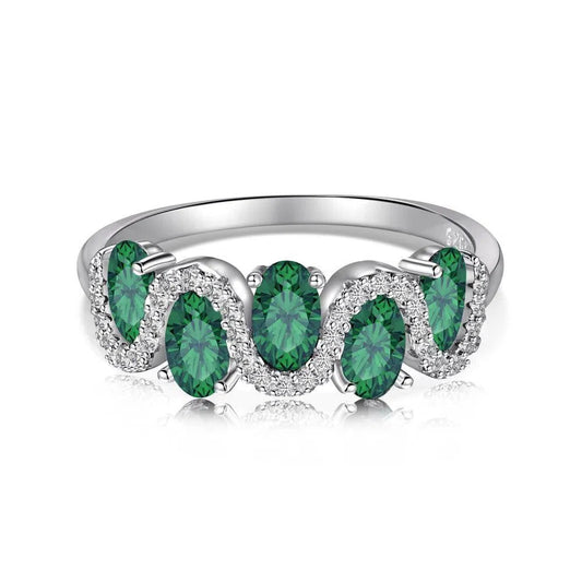 Nyssa green crystal ring-OrifineJewels