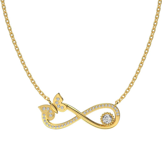 Orlina gold infinity butterfly necklace-OrifineJewels