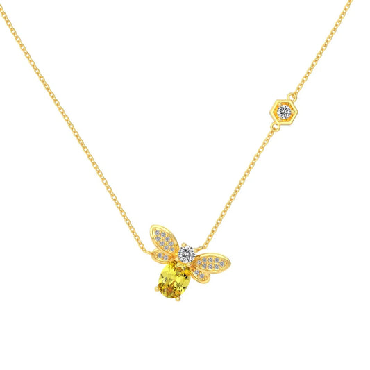 Solessa gold honeybee necklace-OrifineJewels