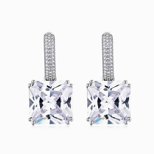 Solara white crystal drop earring