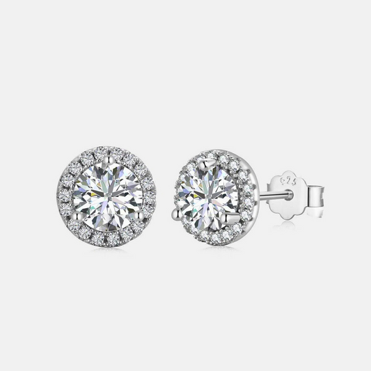 Crystal double round studs