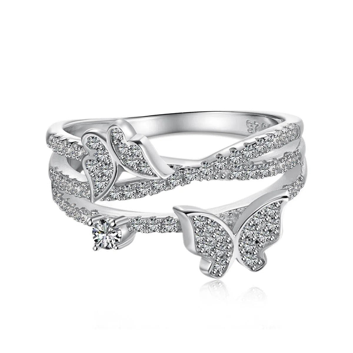 Aerina butterfly cross ring-OrifineJewels