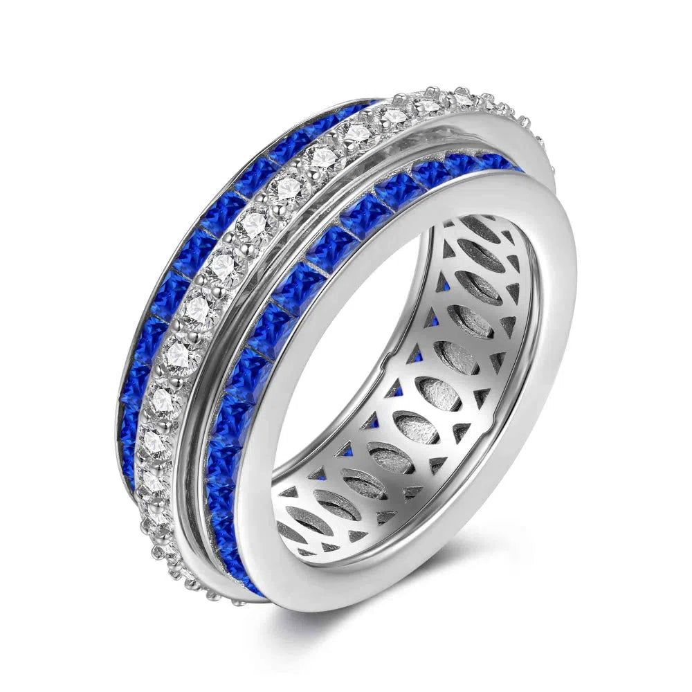 Alora twin blue band ring-OrifineJewels