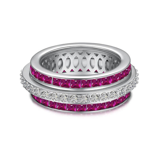 Alora twin red band ring-OrifineJewels