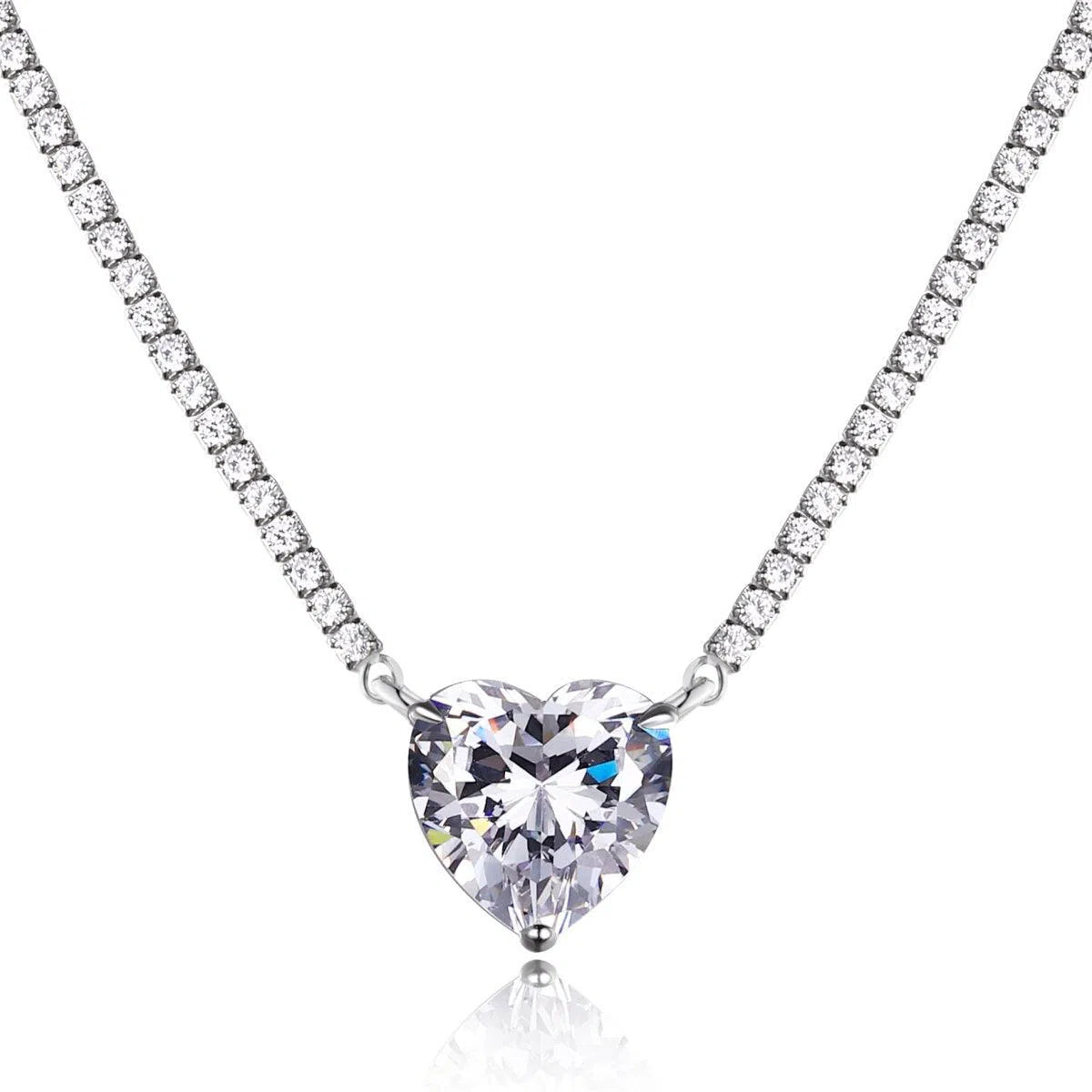 Amara white heart chain pendant-OrifineJewels