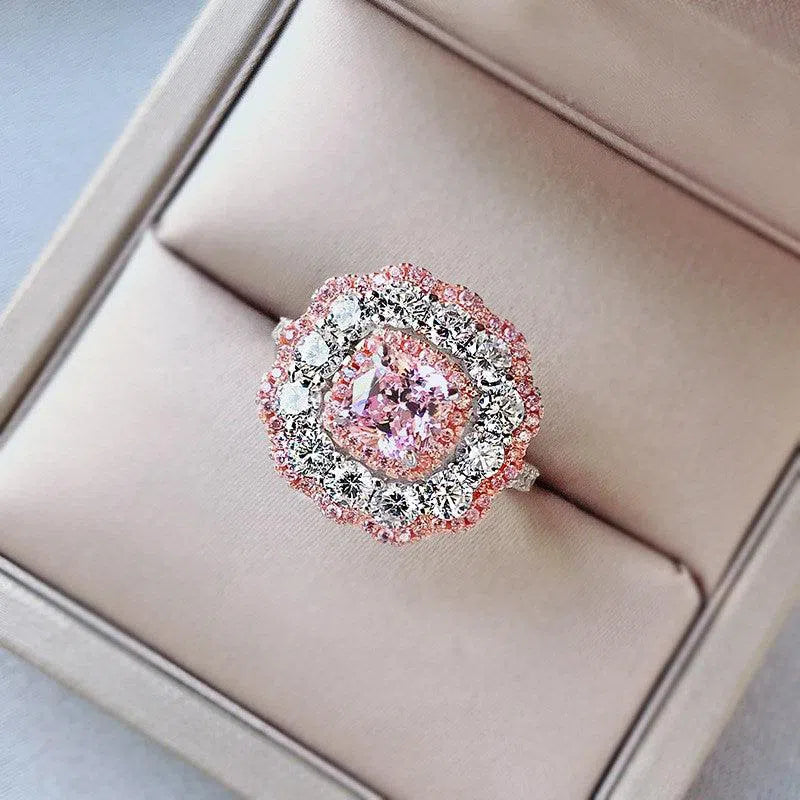 Astera pink motif ring-OrifineJewels