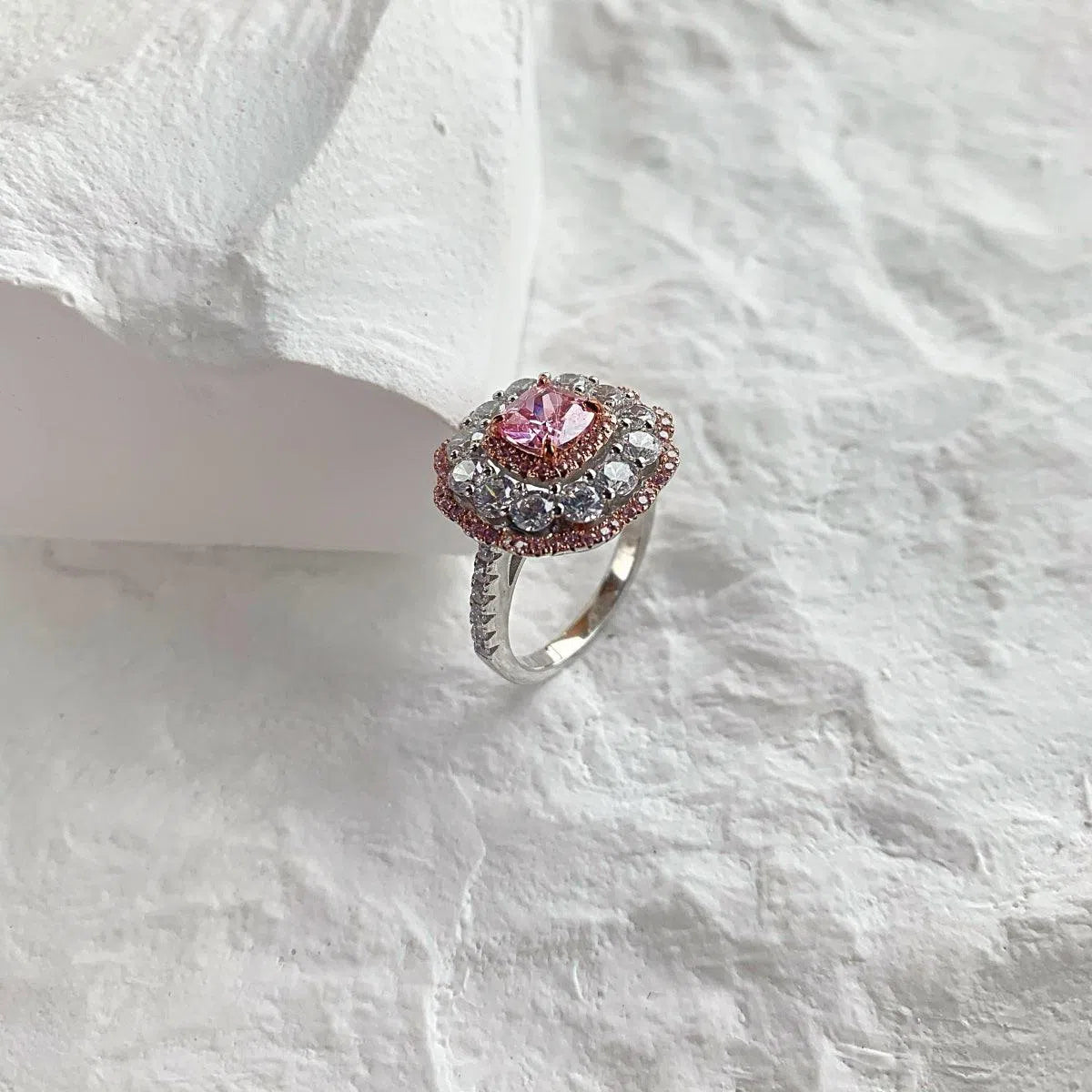 Astera pink motif ring-OrifineJewels