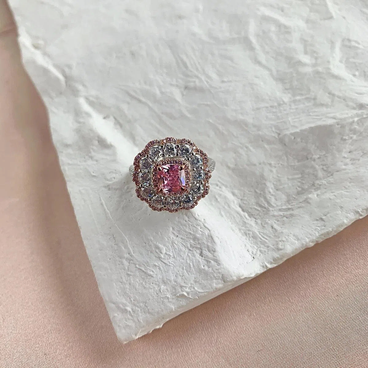 Astera pink motif ring-OrifineJewels