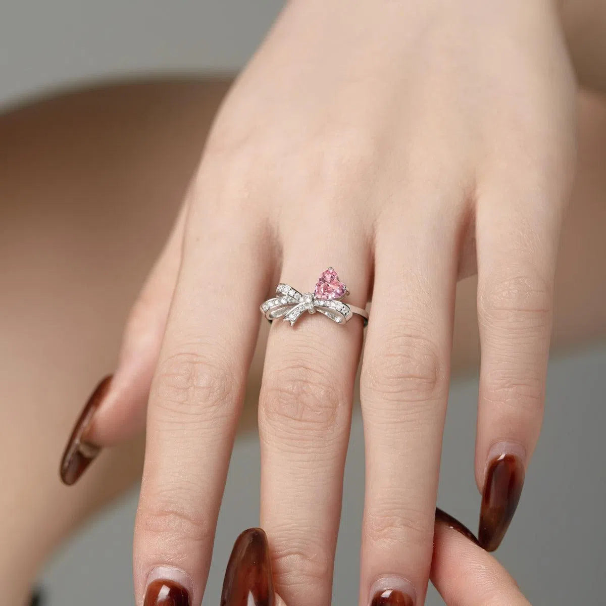 Auriel hearts pink motif ring-OrifineJewels