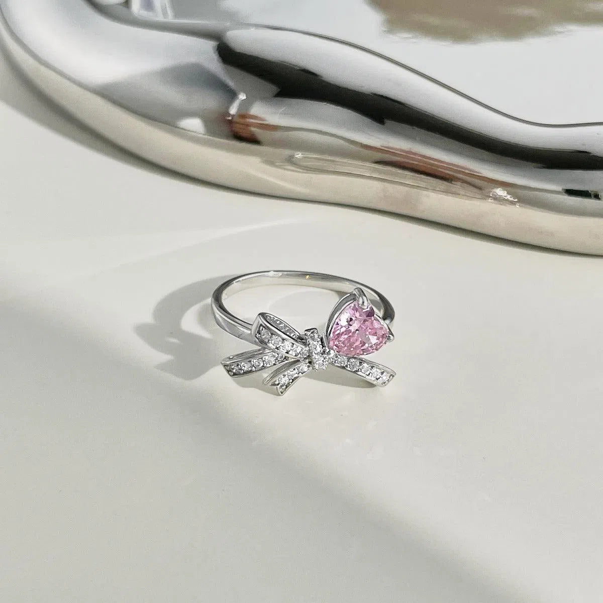 Auriel hearts pink motif ring-OrifineJewels