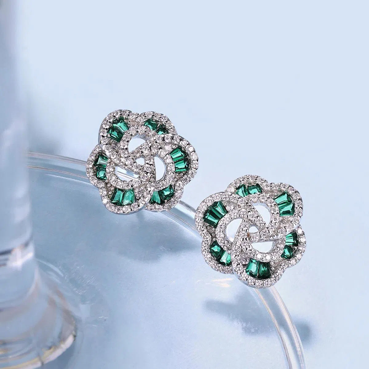 Aurora green studs-OrifineJewels