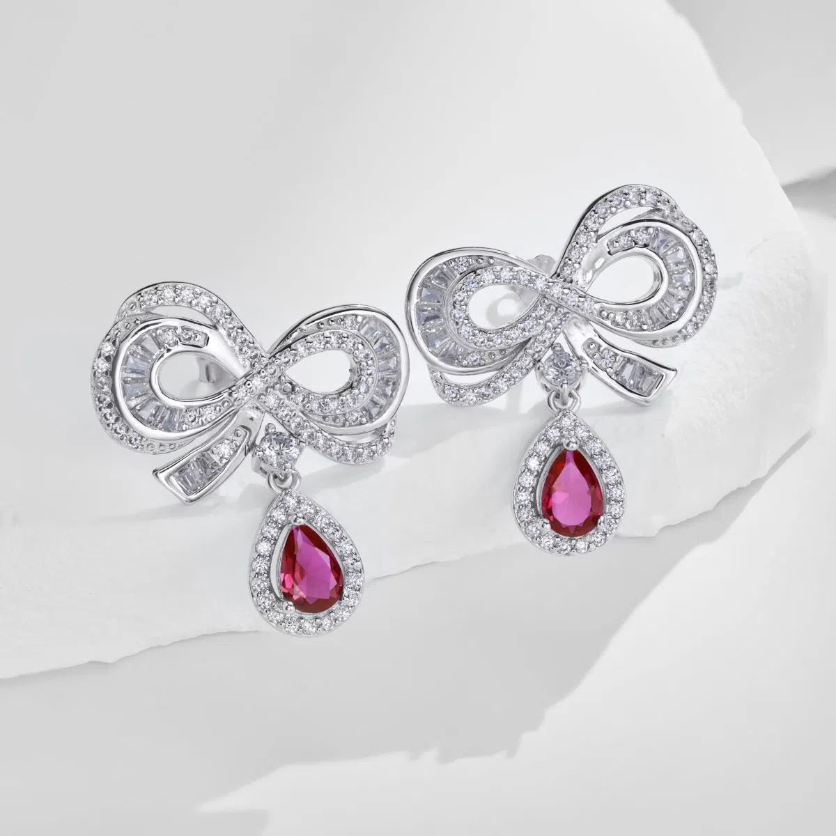 Coralia red clip earring-OrifineJewels