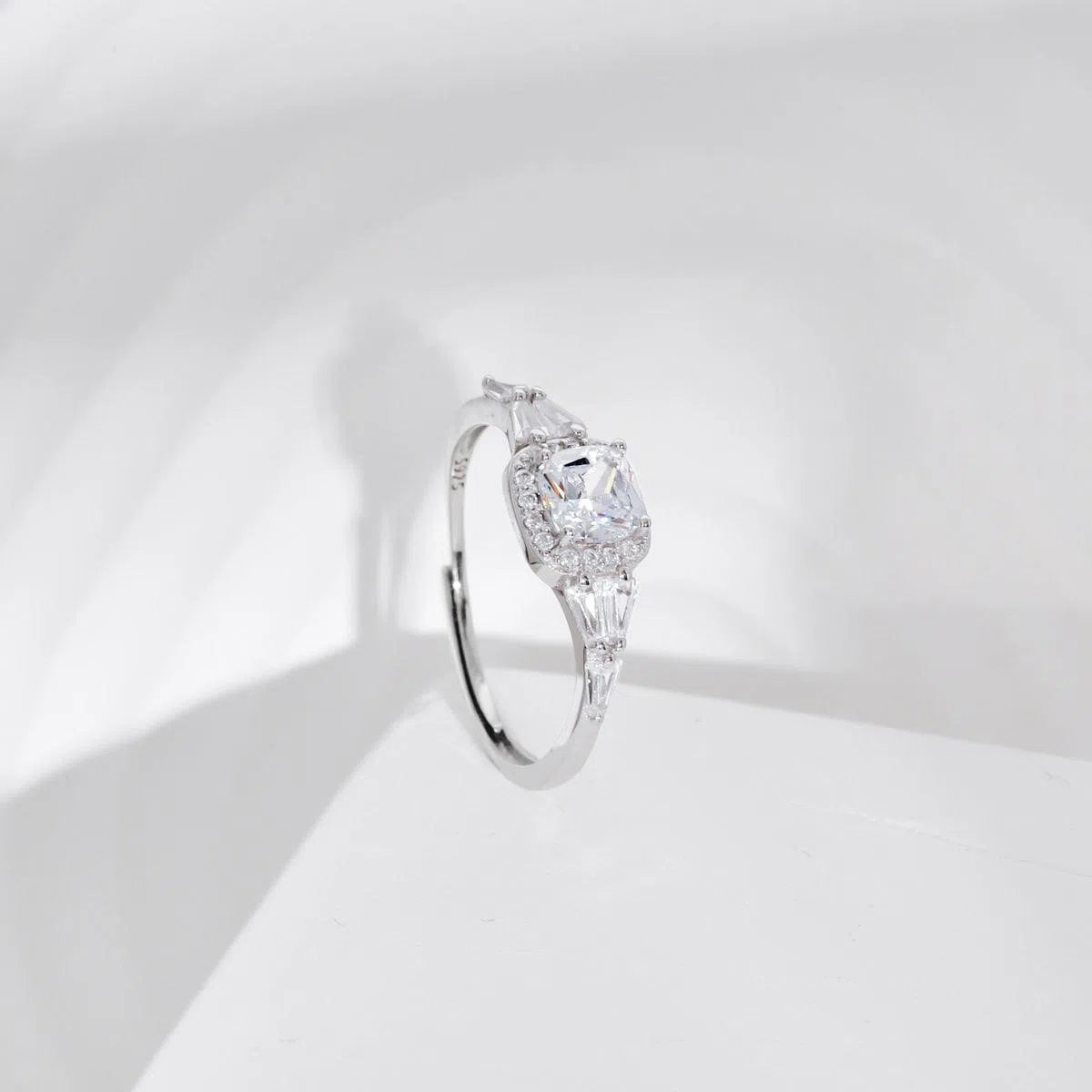 Dainty adjustable halo ring-OrifineJewels