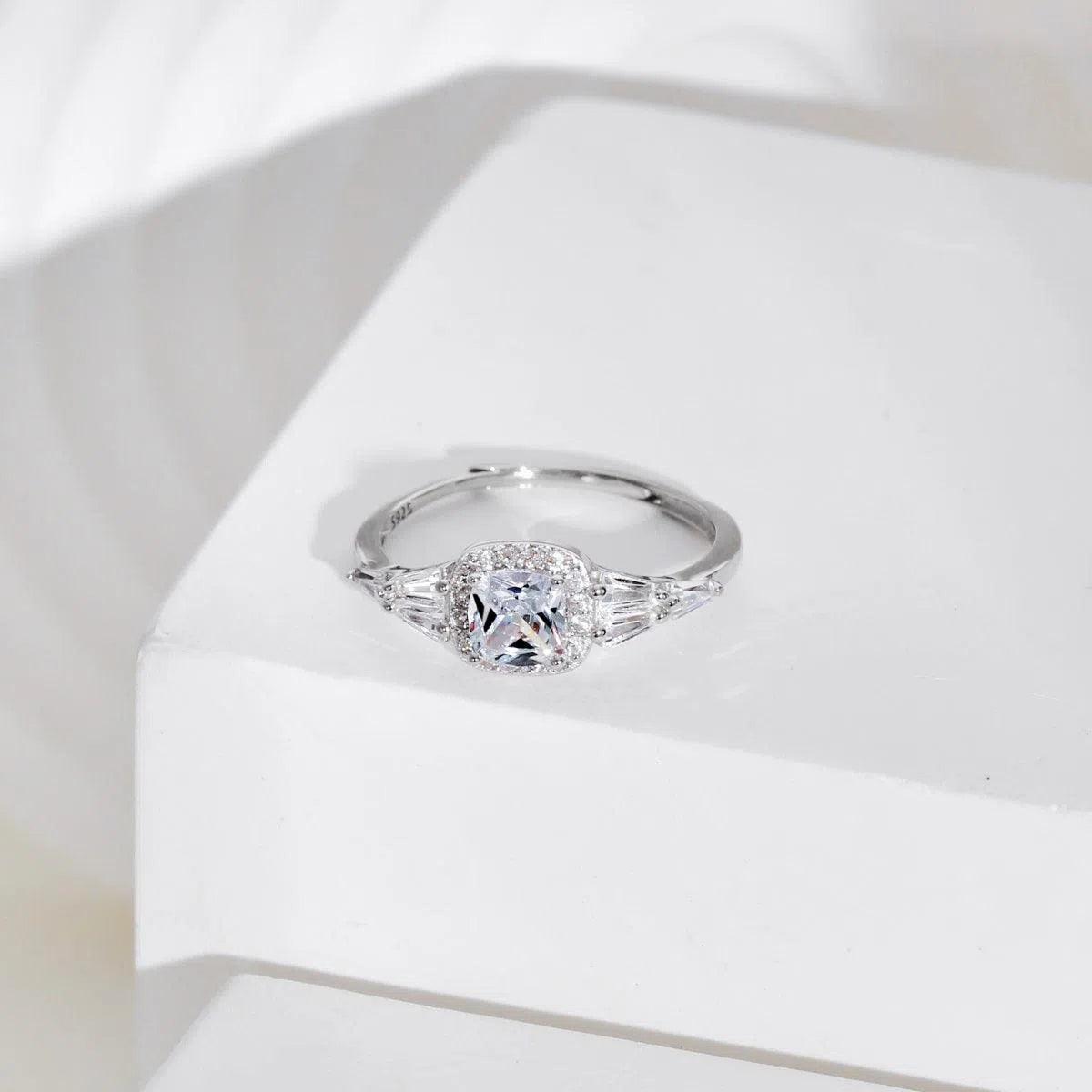 Dainty adjustable halo ring-OrifineJewels