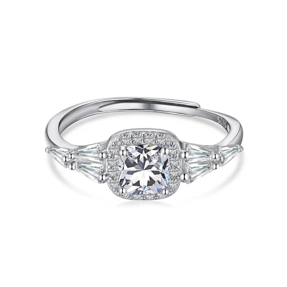 Dainty adjustable halo ring-OrifineJewels