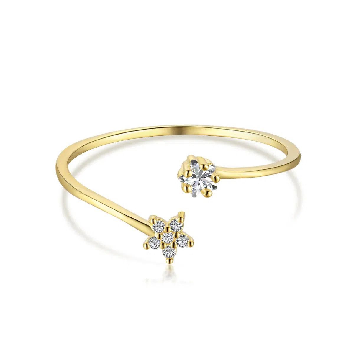 Dainty gold star adjustable ring-OrifineJewels