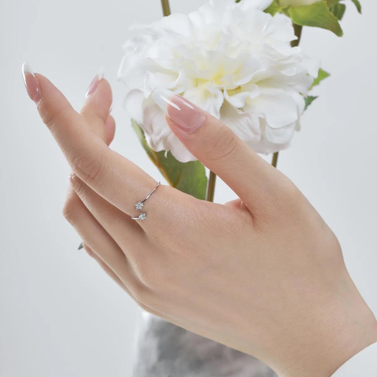 Dainty star adjustable ring-OrifineJewels