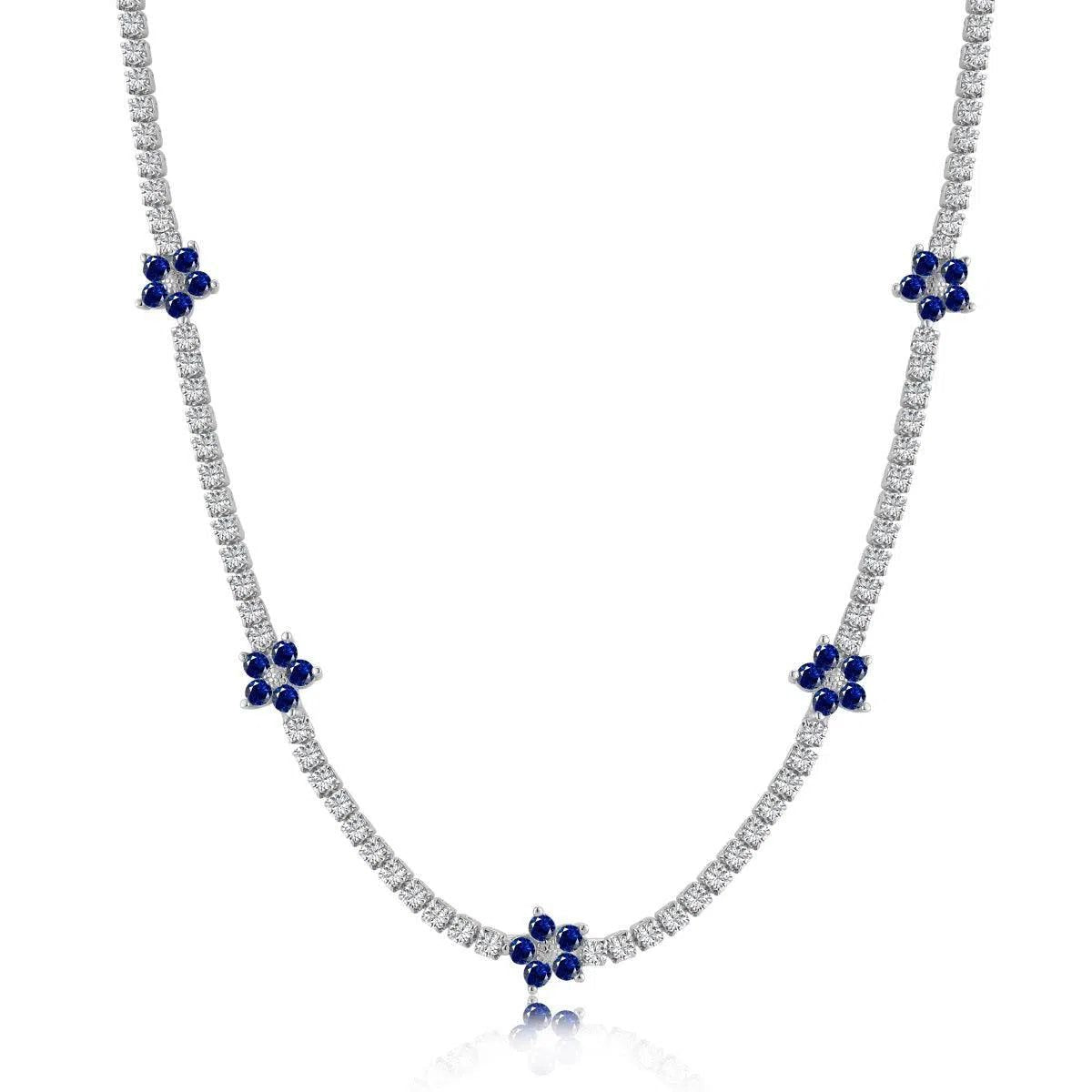 Elara blue tennis necklace-OrifineJewels