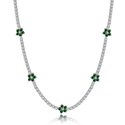 Elara green tennis necklace-OrifineJewels