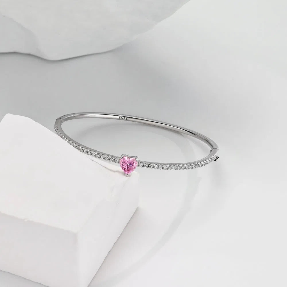 Elara pink heart bangle-OrifineJewels