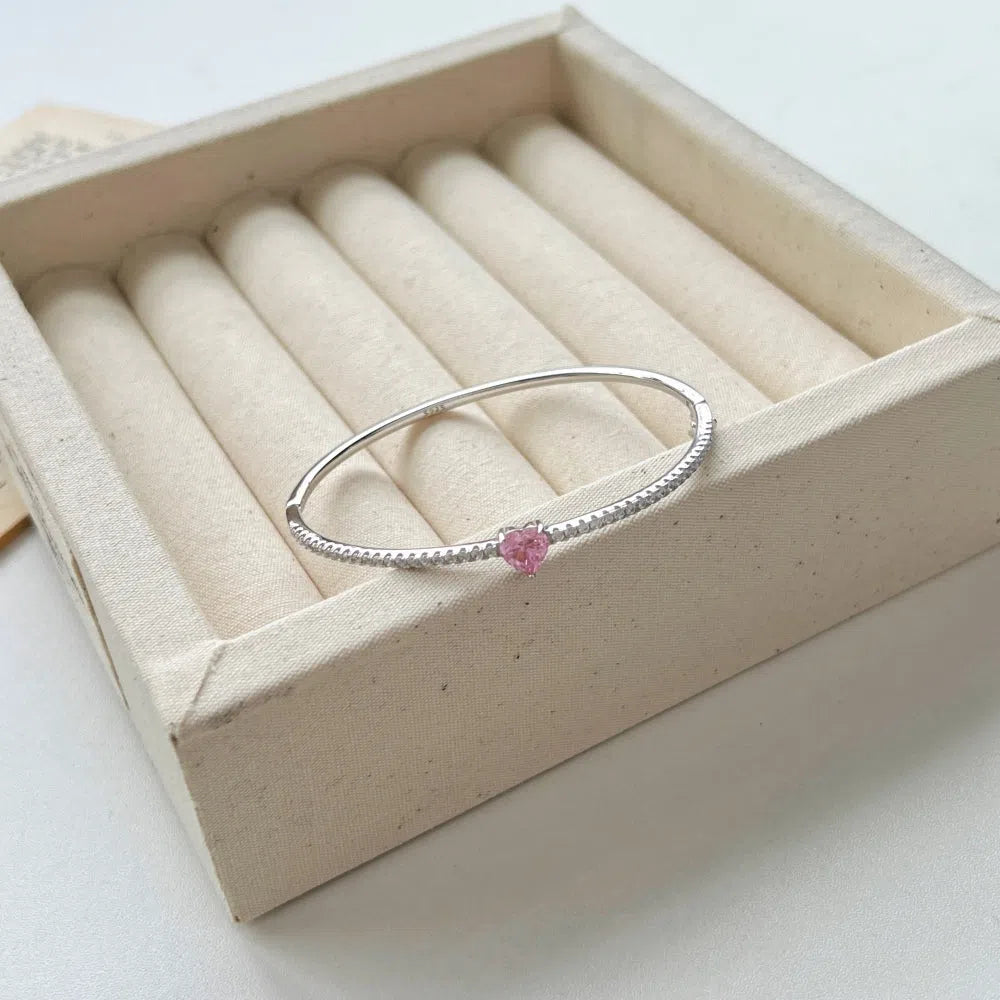 Elara pink heart bangle-OrifineJewels