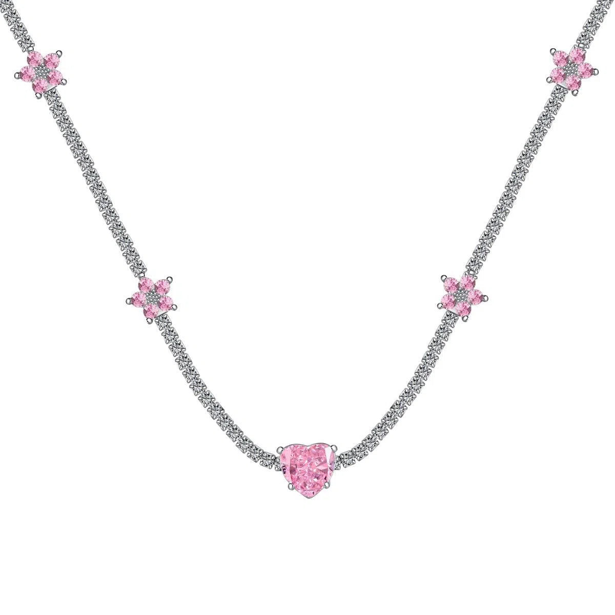 Elara pink heart necklace-OrifineJewels