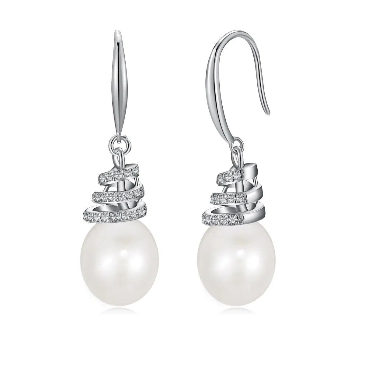 Eldora twist pearl drop earring-OrifineJewels