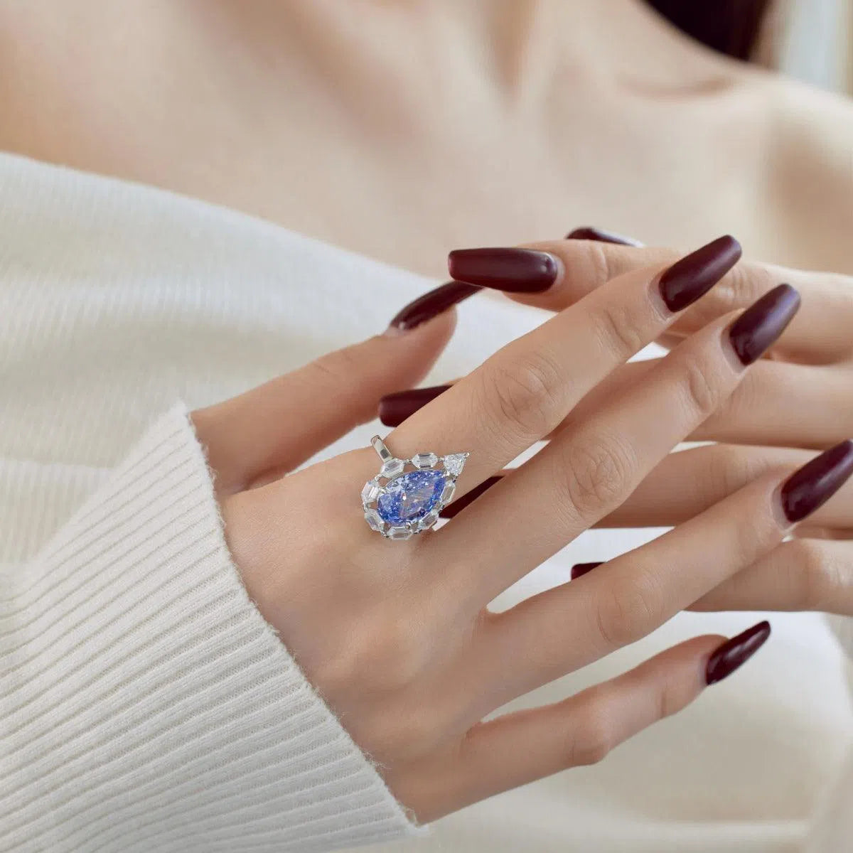 Elion blue crystal ring-OrifineJewels