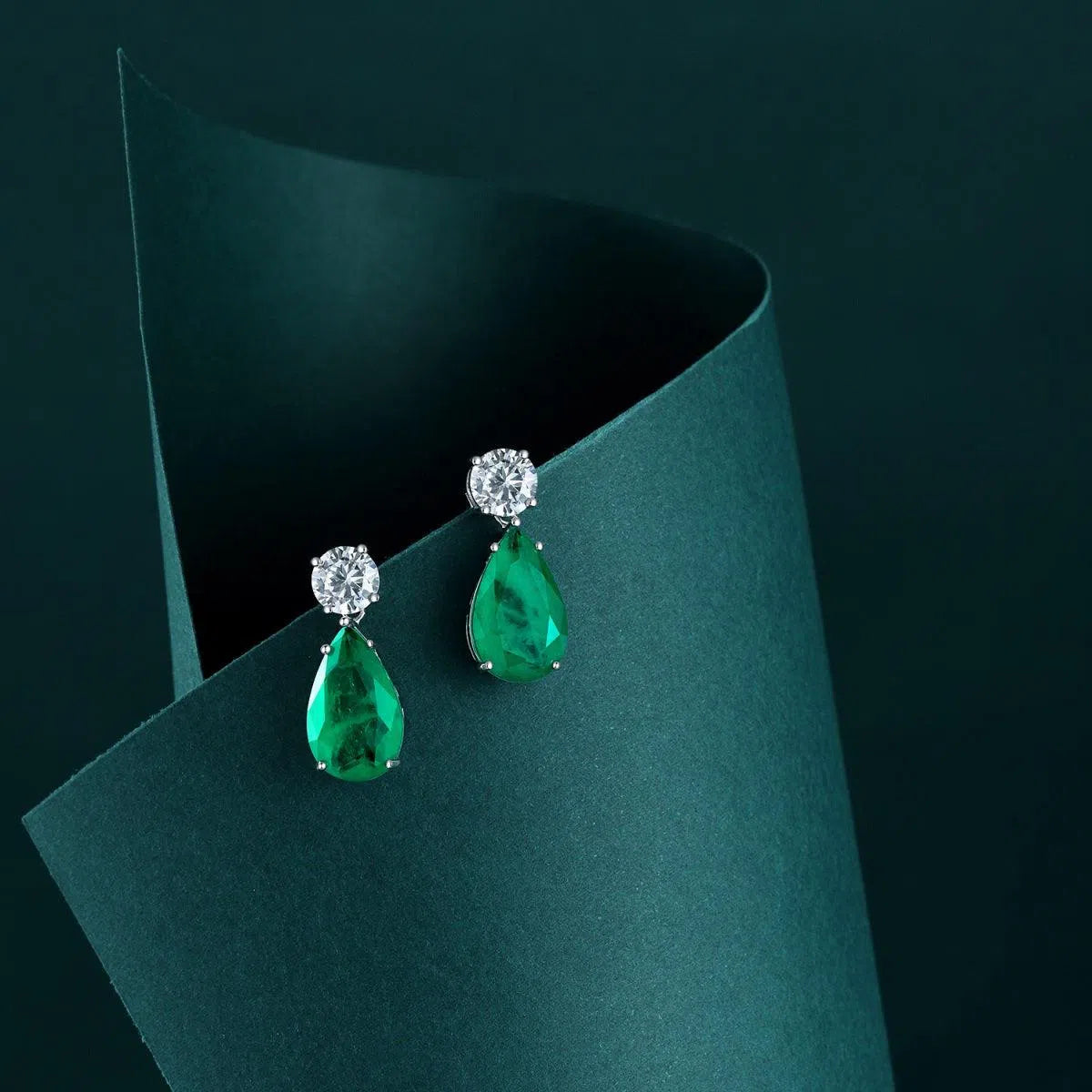 Elysara green drop earring-OrifineJewels