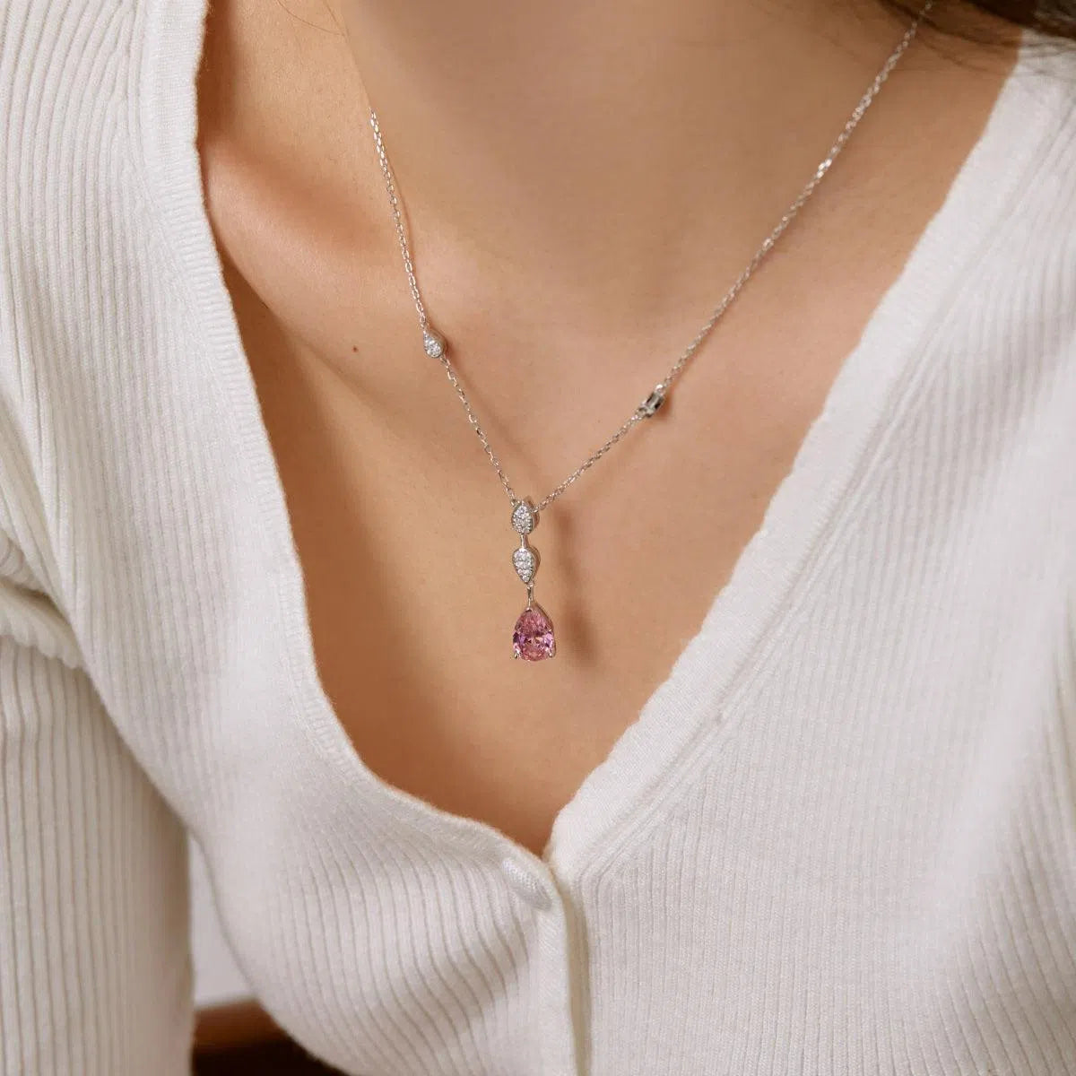 Elysara pink drop pendant-OrifineJewels