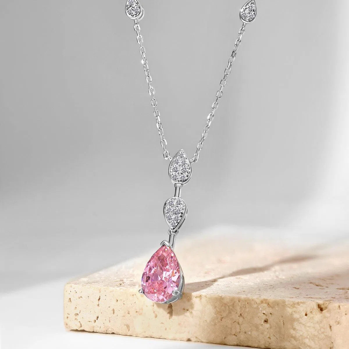 Elysara pink drop pendant-OrifineJewels