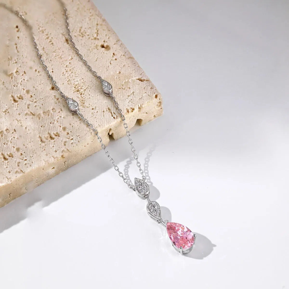 Elysara pink drop pendant-OrifineJewels