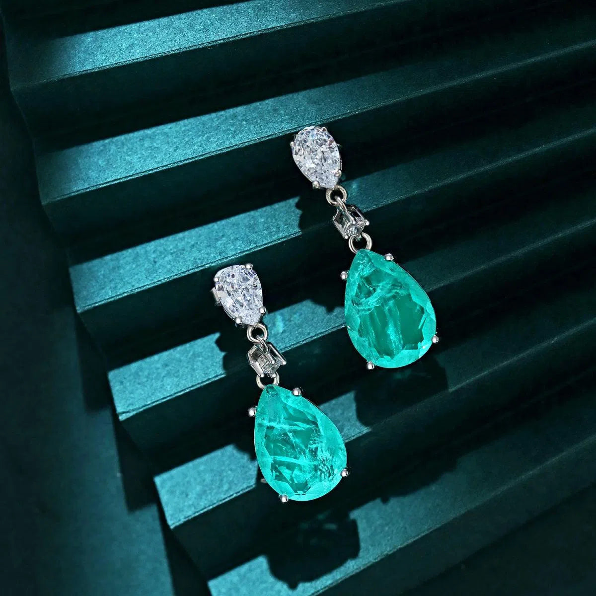 Elysara sea green drop earring-OrifineJewels