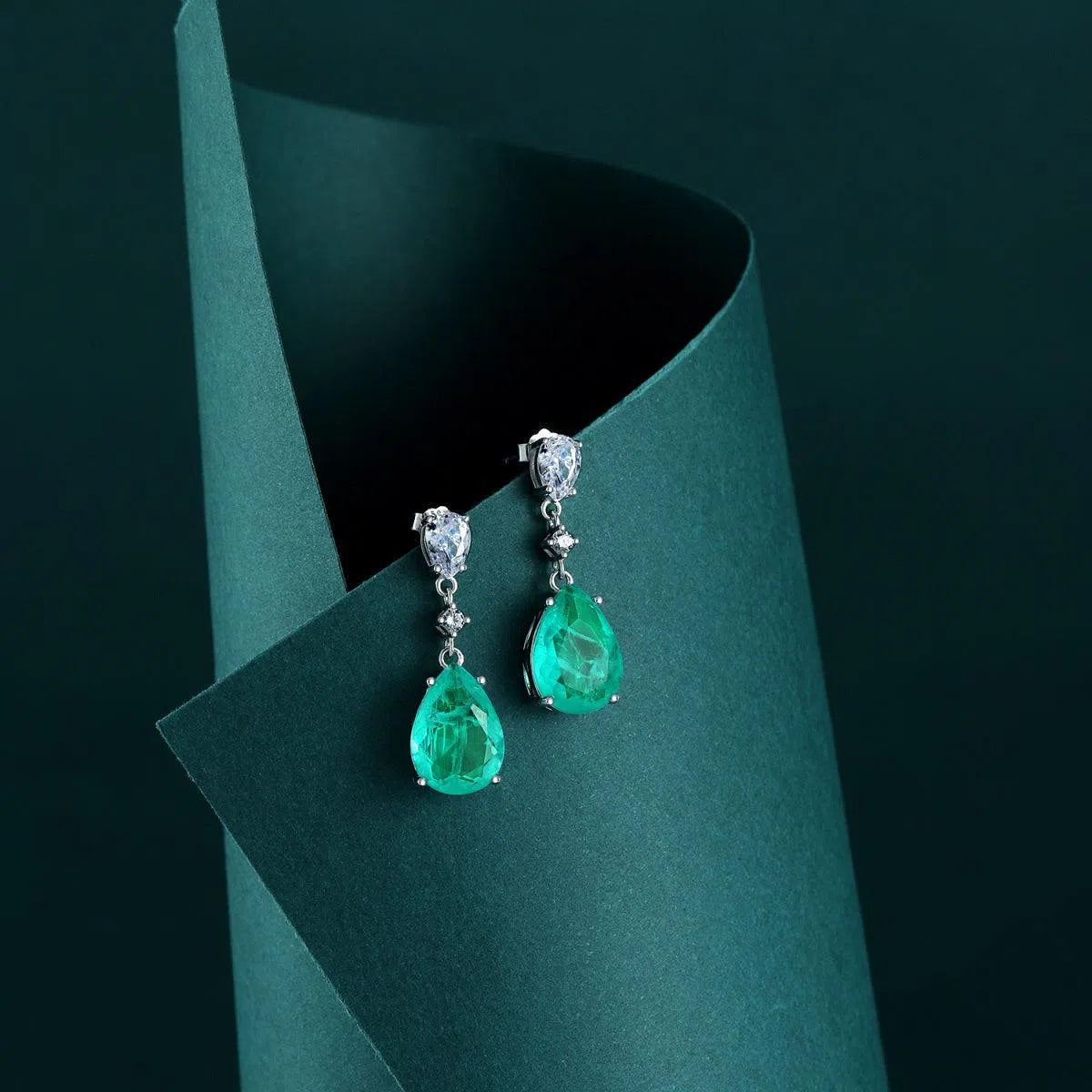 Elysara sea green drop earring-OrifineJewels