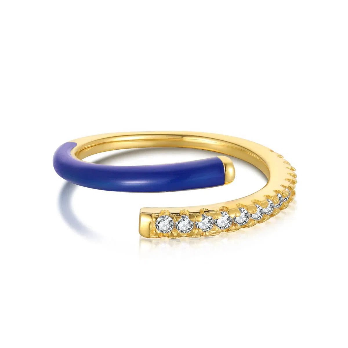 Enamel blue band ring-OrifineJewels