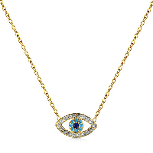 Ethereal evil eye gold pendant-OrifineJewels