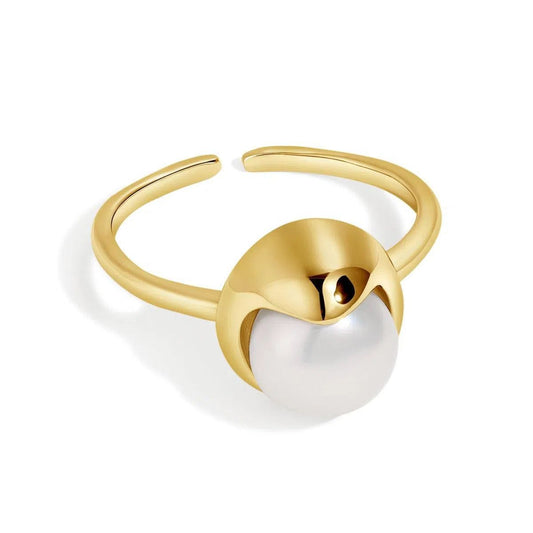 Ethiral pearl adjustable ring-OrifineJewels