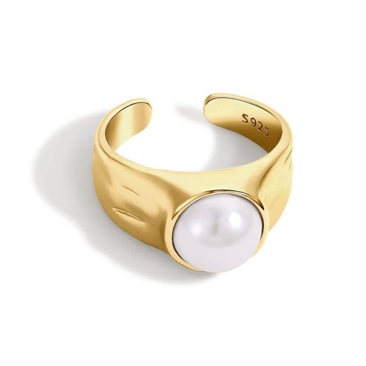 Ethiral pearl bold adjustable ring-OrifineJewels