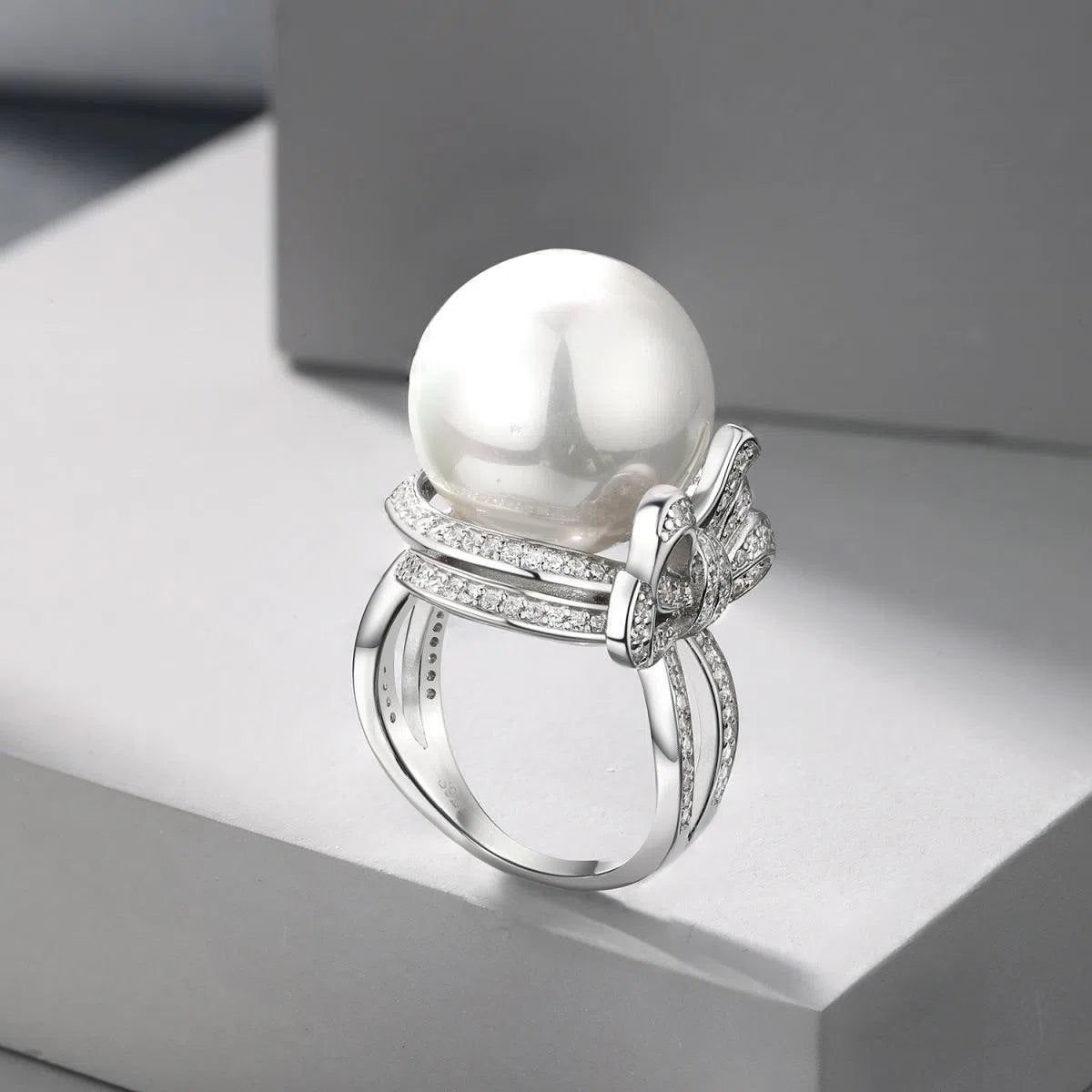 Ethiral pearl motif ring-OrifineJewels