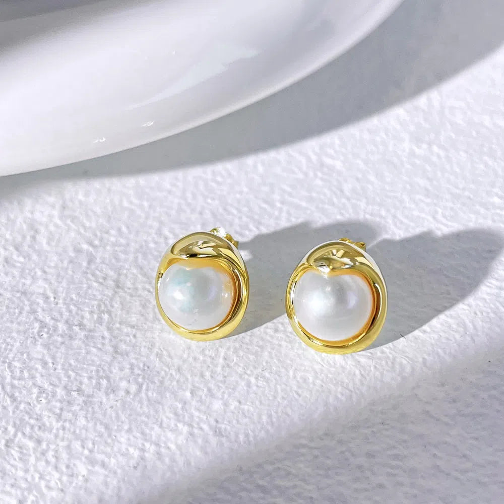 Ethiral pearl studs-OrifineJewels