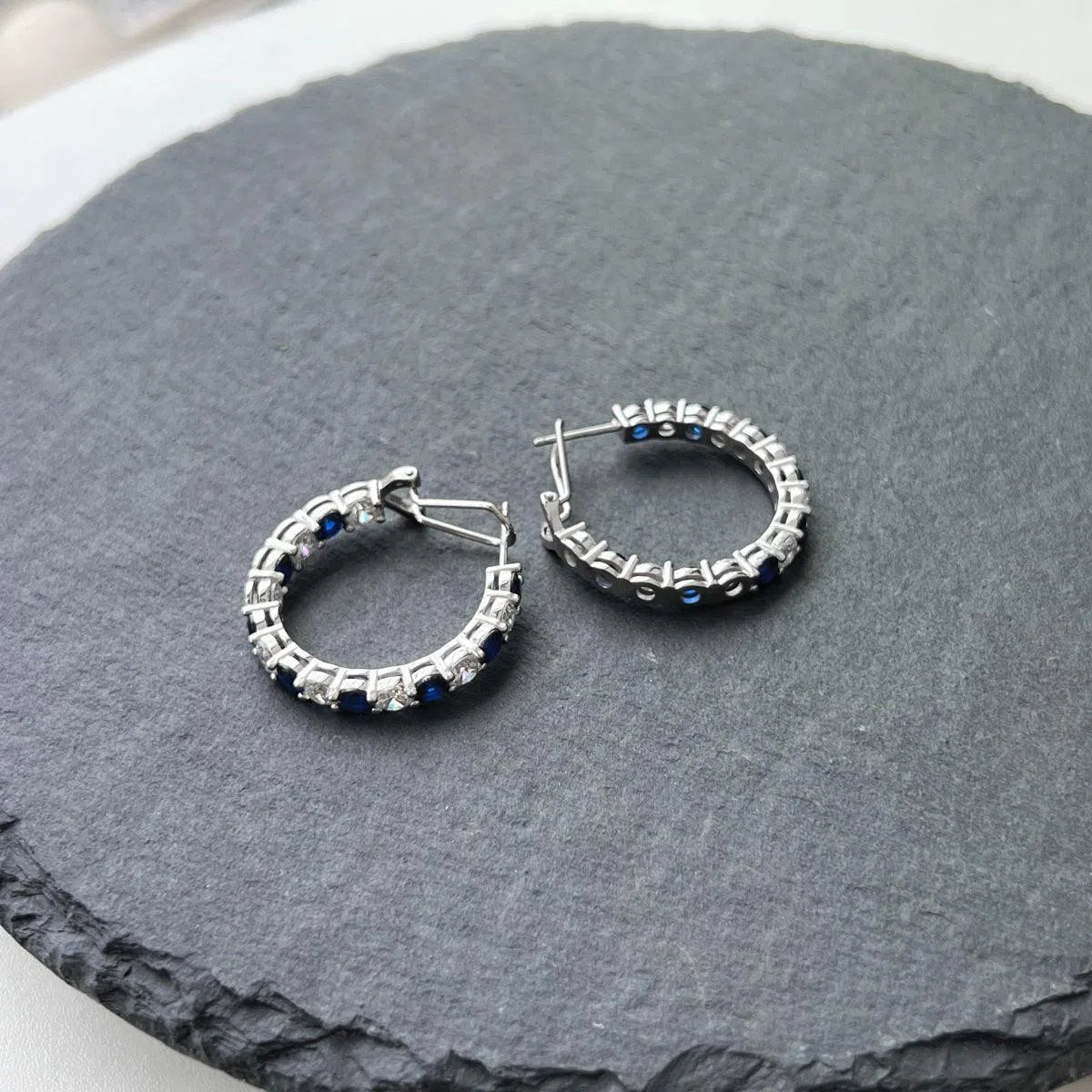 Ethora blue hoop earring-OrifineJewels