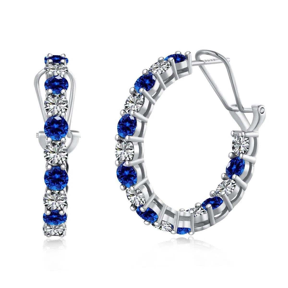 Ethora blue hoop earring-OrifineJewels