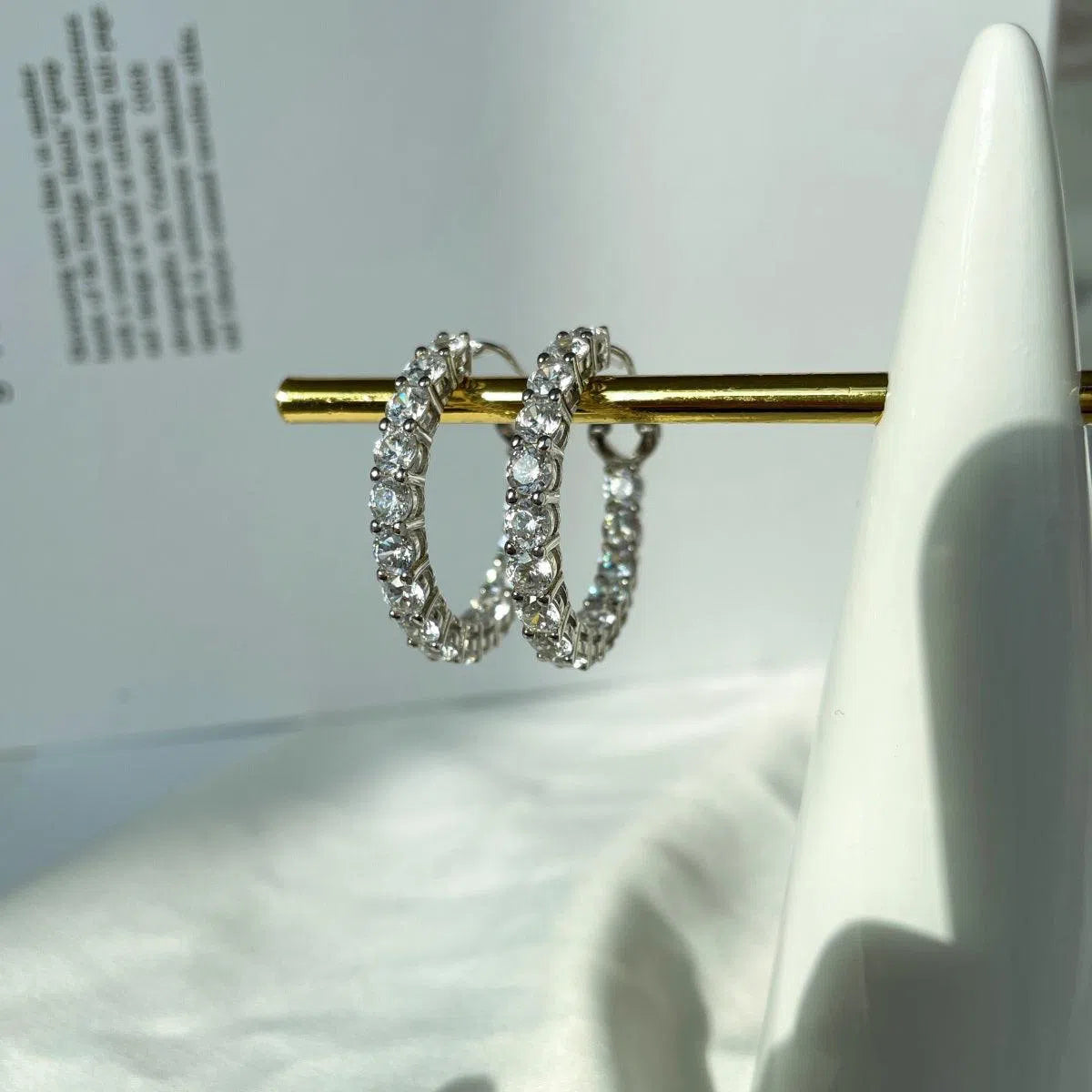 Ethora clear hoop earring-OrifineJewels