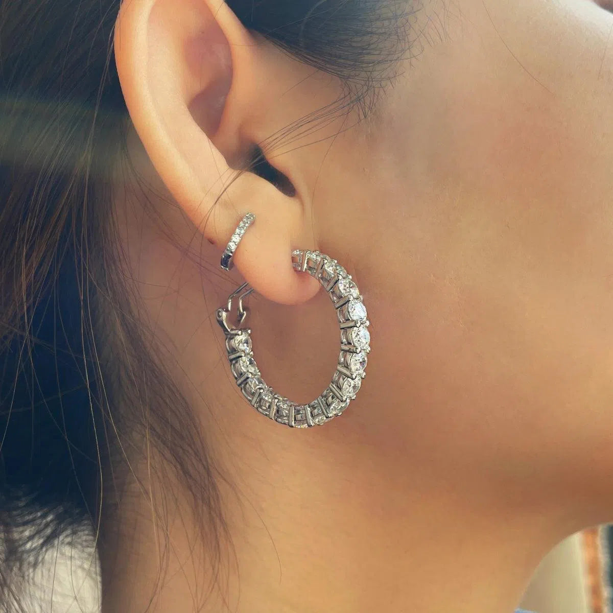 Ethora clear hoop earring-OrifineJewels