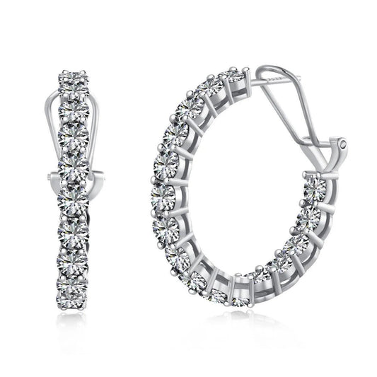 Ethora clear hoop earring-OrifineJewels