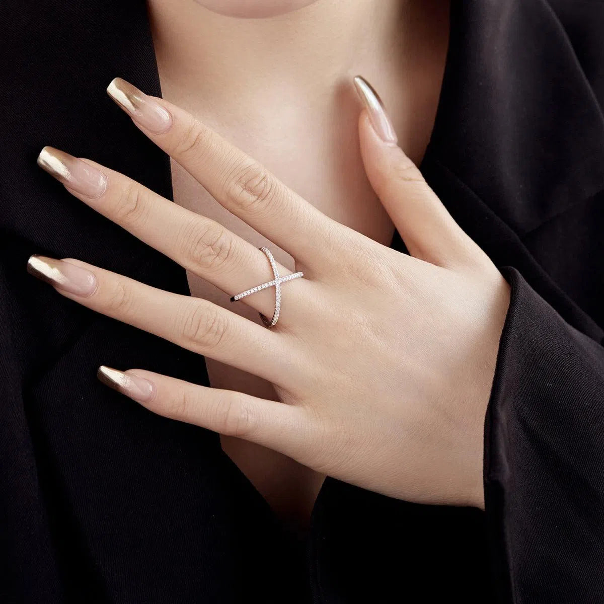 Fiora cross ring-OrifineJewels